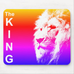 Trendy Lion Head Pop Art Picture The King Template Mouse Pad