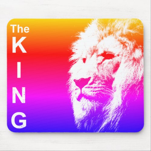 Trendy Lion Head Pop Art Picture The King Template Mouse Pad