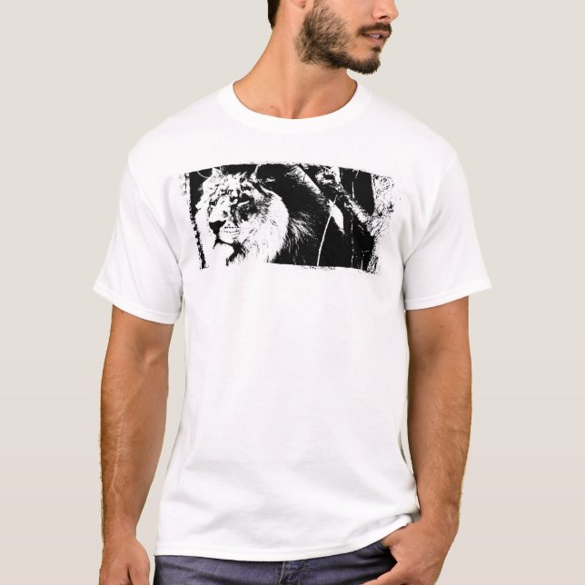 Trendy Lion Template White Colour Modern Elegant T-Shirt (Front)
