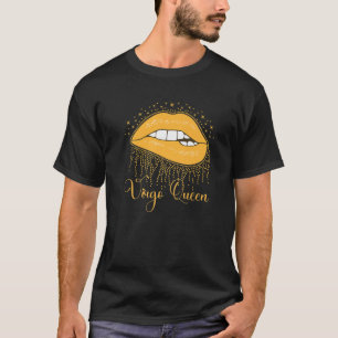 Trendy Lip Biting Virgo Queen Lips Drip Graphic De T-Shirt