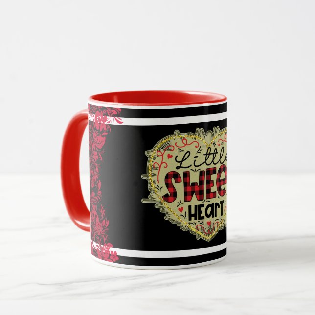 Trendy Little Heart Glitter Valentines Day Mug (Front Left)