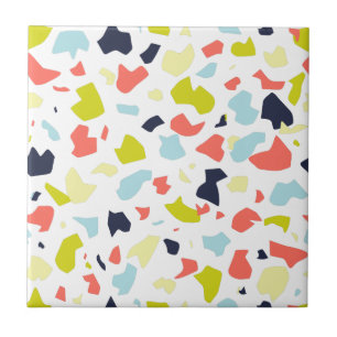 Trendy Living Coral Chartreuse Terrazzo Pattern Ceramic Tile