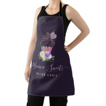 trendy logo purple script cakery apron trendy logo purple script cakery apron