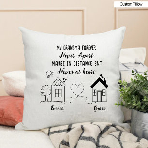 Trendy Long Distance Best Grandmother Forever Throw Pillow