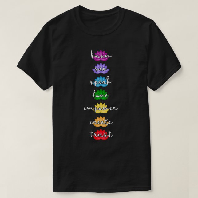 Trendy Lotus Chakra Rainbow  T-Shirt (Design Front)