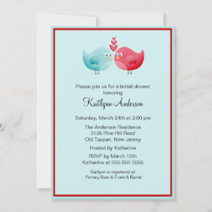 Trendy Love Birds Bridal Shower Invitation