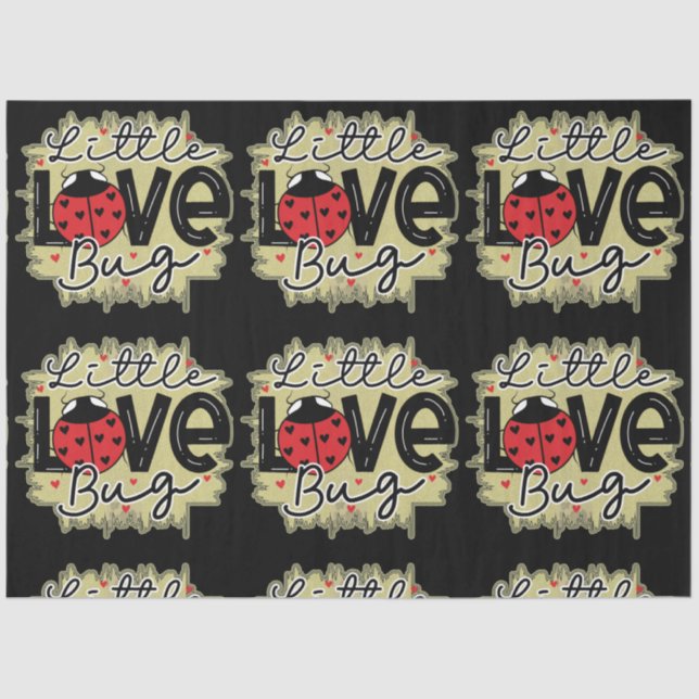 Trendy Love Bug Valentines Day Tissue Paper (Front)