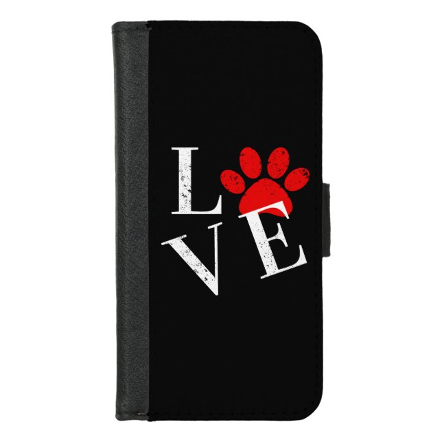 TRENDY LOVE DOG PAW   iPhone WALLET CASE (Front)