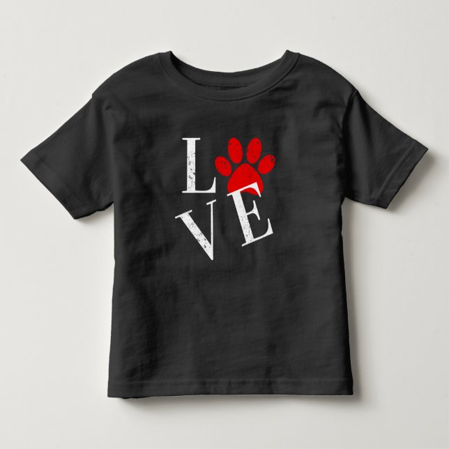 TRENDY LOVE DOG PAW   TODDLER T-SHIRT (Front)