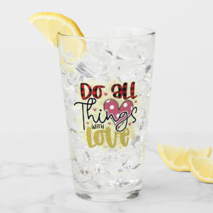 Trendy Love Glitter Valentines Day Glass