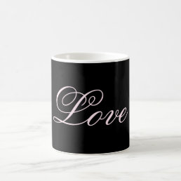 Trendy Love Wedding Calligraphy Script Black Coffee Mug