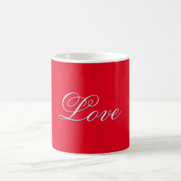 Trendy Love Wedding Calligraphy Script Red Coffee Mug