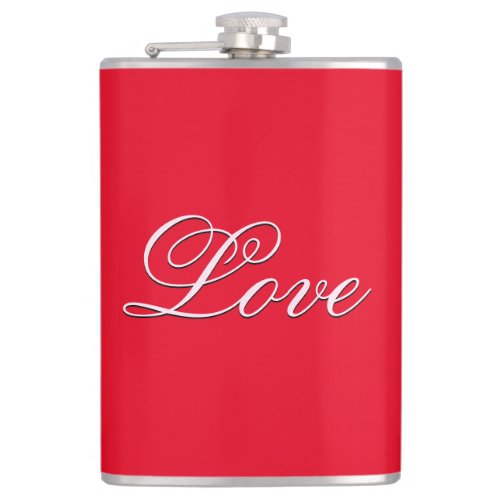 Trendy Love Wedding Calligraphy Script Red Flask