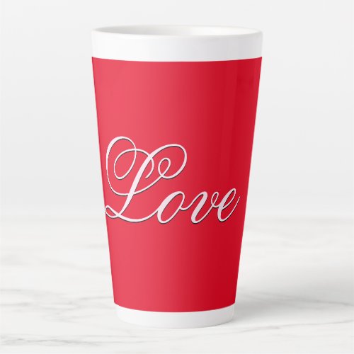 Trendy Love Wedding Calligraphy Script Red Latte Mug