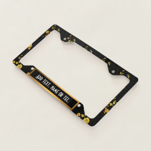Trendy Luxury Elegant Floral Collection License Plate Frame