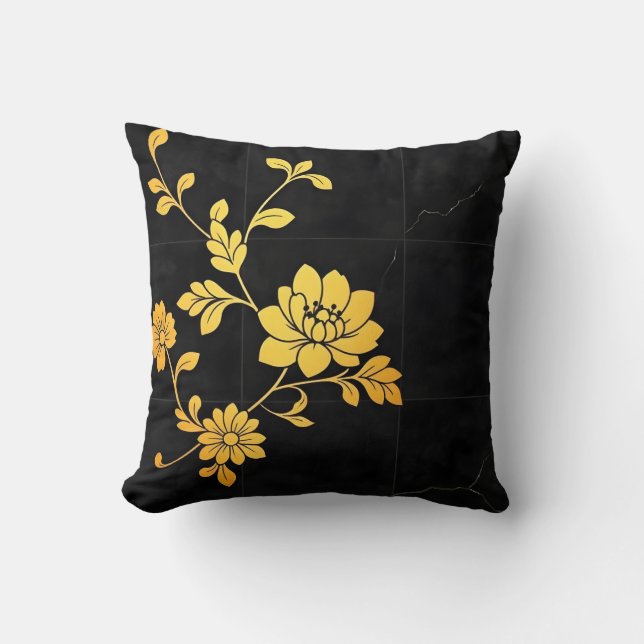 Trendy Luxury Elegant Floral Collection Throw Pillow (Front)
