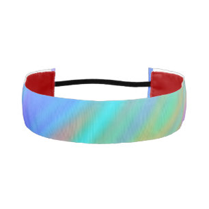 Trendy luxury green blue purple faux holographic athletic headband