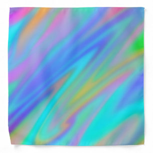 Trendy luxury green blue purple faux holographic bandana
