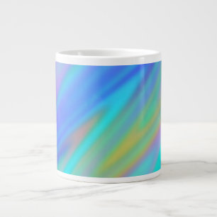 Trendy luxury green blue purple faux holographic giant coffee mug