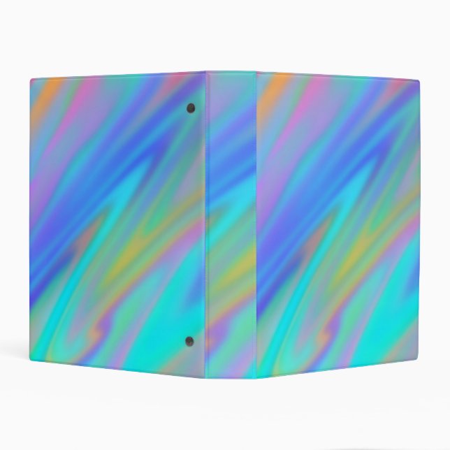 Trendy luxury green blue purple faux holographic mini binder (Background)