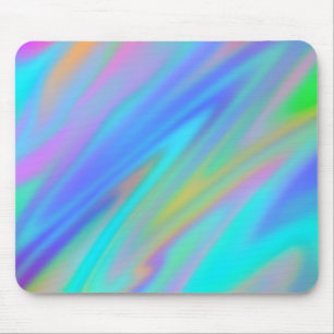 Trendy luxury green blue purple faux holographic mouse pad