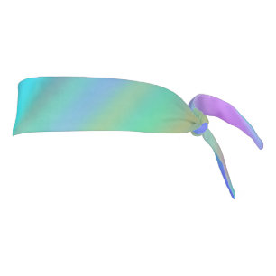 Trendy luxury green blue purple faux holographic tie headband