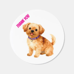 Trendy Luxury Grooming Dog Personalized Collection Classic Round Sticker