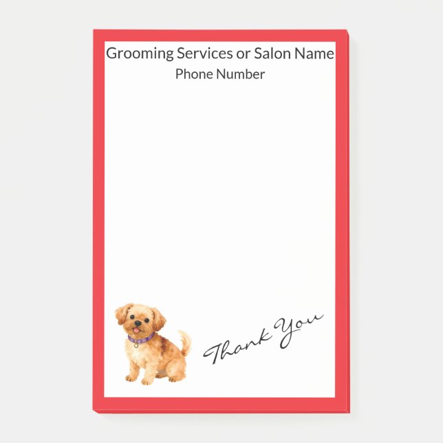 Trendy Luxury Grooming Dog Personalized Collection Post-it Notes (Front)
