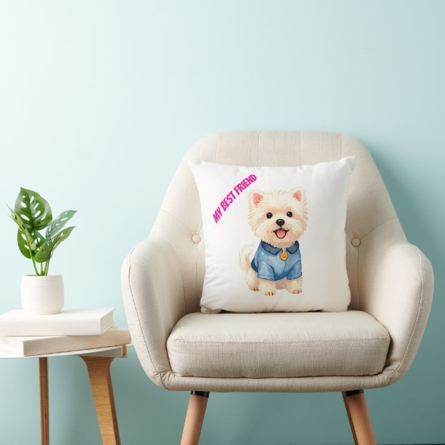 Trendy Luxury Grooming Pet Personalized Collection Throw Pillow (Chair)