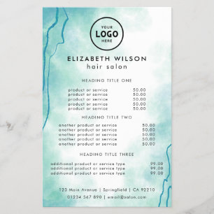 Trendy Luxury Salon Price List Template Flyer