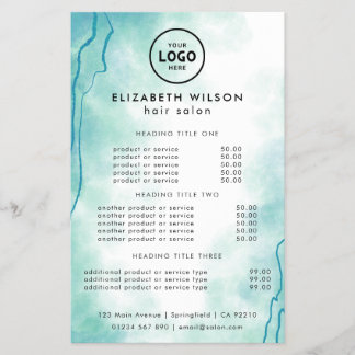 Trendy Luxury Salon Price List Template Flyer