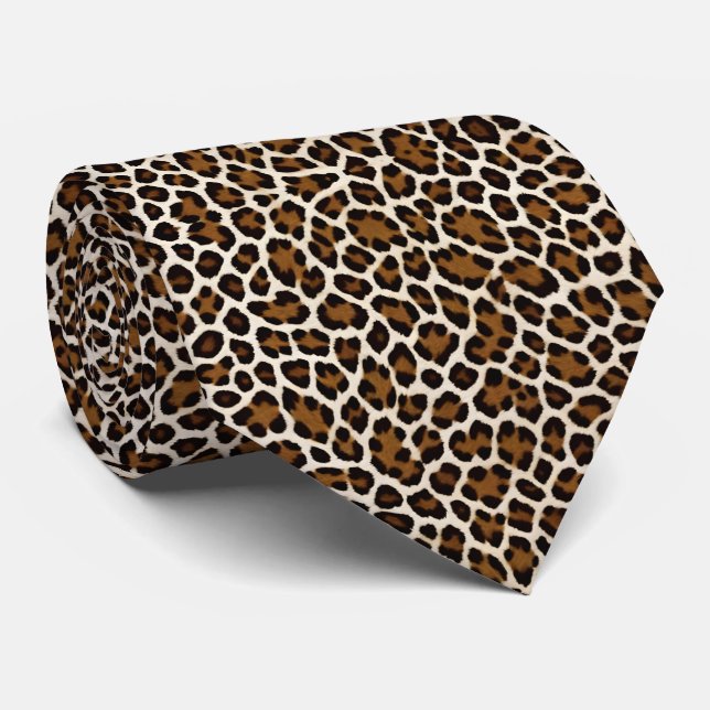 Trendy Luxury White Leopard Elegant Collection Neck Tie (Rolled)