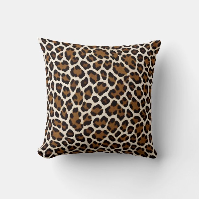 Trendy Luxury White Leopard Elegant Collection Throw Pillow (Front)