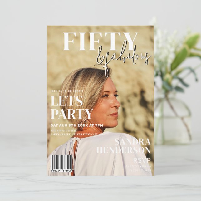 Trendy Magazine Cover | 50th Birthday Party Invitation | Zazzle