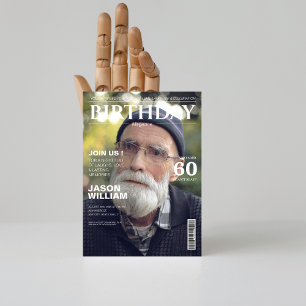 Trendy Magazine cover 60th Birthday party Invitation