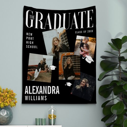 Trendy Magazine Cover Collage Inspired Graduation  Tapestry