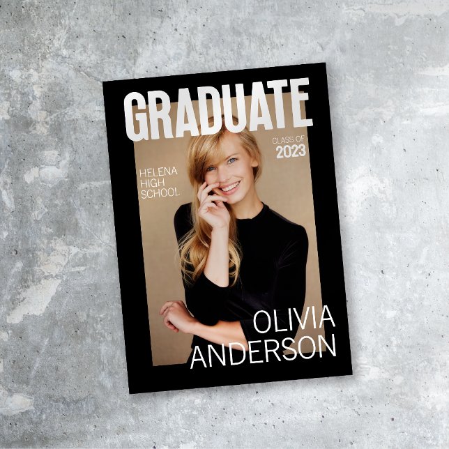 trendy magazine cover graduation announcement (Creator Uploaded)