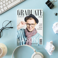 Trendy Magazine Cover Inspired Grad Invitation