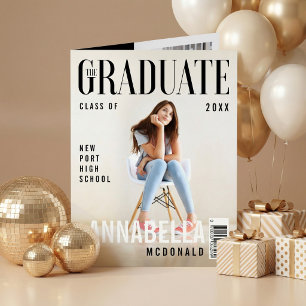 Trendy Magazine Cover Inspired Graduation Card