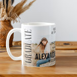 Trendy Magazine Cover Inspired Graduation Coffee Mug<br><div class="desc">A fun gift for the grad. The grad photo magazine mug is styled to look like the magazine cover from a stylish trendy magazine. The design incorporates a large magazine feature image placeholder for your own grad's photo as well as a second photo wrapped around the other side of the...</div>