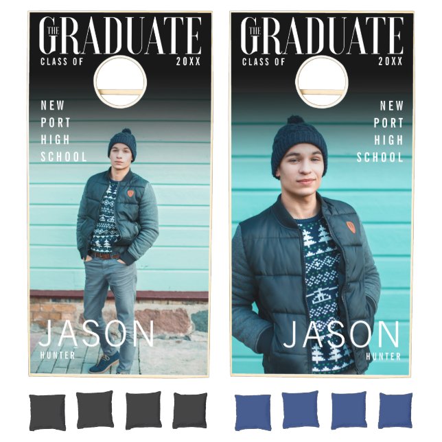 Trendy Magazine Cover Inspired Graduation Cornhole Set (Set)