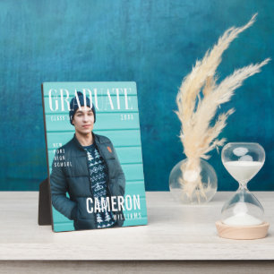 Trendy Magazine Cover Inspired Graduation Photo Plaque