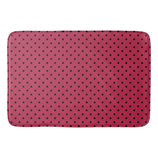 Trendy Magenta and Black Patterned Bath Mat (Front)
