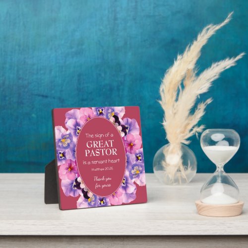 Trendy MAGENTA Floral Pastor Appreciation Plaque