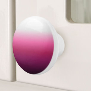 trendy magenta maroon marsala burgundy ombre ceramic knob