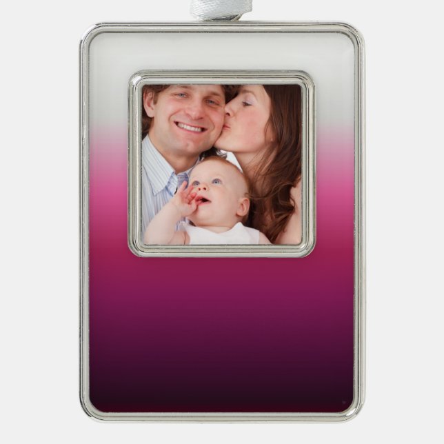 trendy magenta maroon marsala burgundy ombre christmas ornament (Front)
