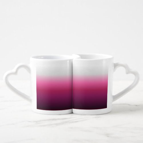 trendy magenta maroon marsala burgundy ombre coffee mug set