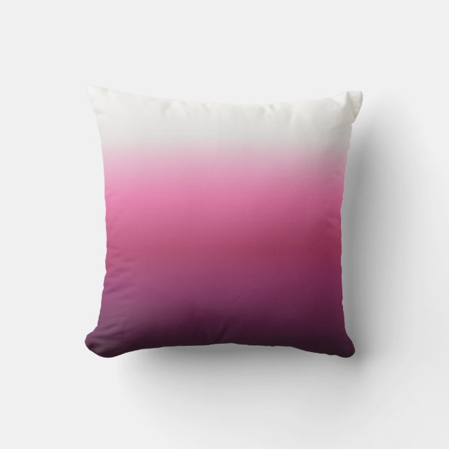 trendy magenta maroon marsala burgundy ombre outdoor pillow (Front)