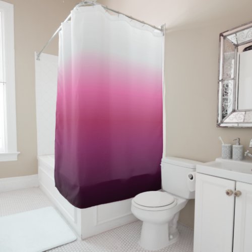 trendy magenta maroon marsala burgundy ombre shower curtain