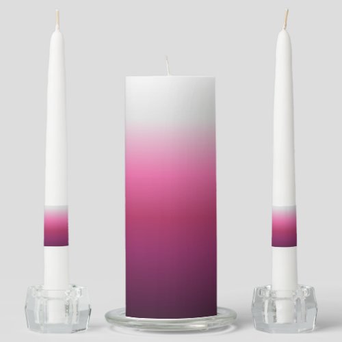 trendy magenta maroon marsala burgundy ombre unity candle set